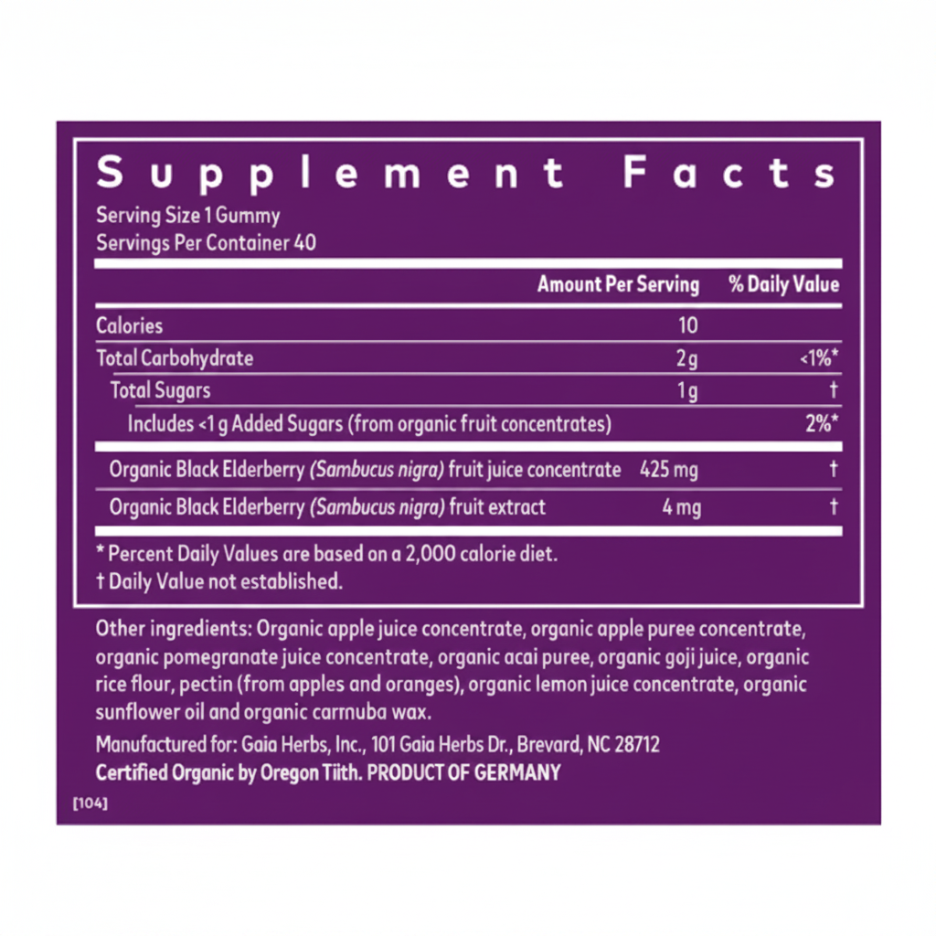 GaiaKids® Organic Elderberry Gummies – Immune Support for Kids