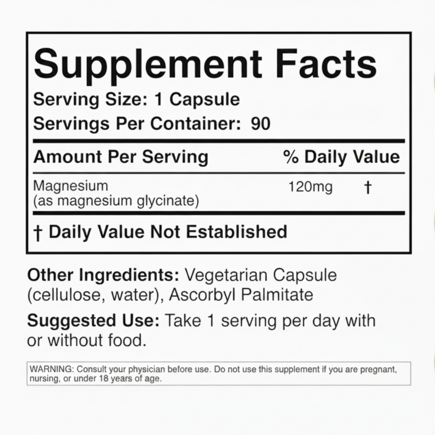 Double Wood Magnesium Glycinate 120mg – Daily Magnesium Support