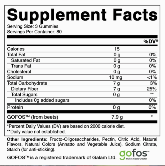 Vitamatic Zero Sugar Prebiotic Fiber Gummies – 240 Premium Chewable Tablets