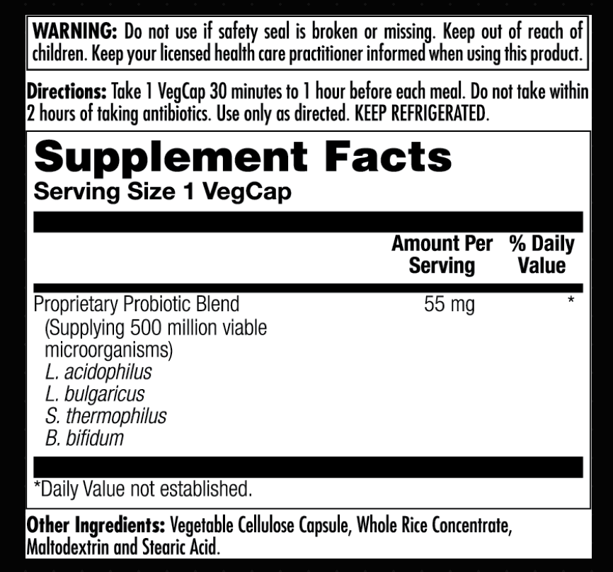 Kal-Acidophilus Probiotic-4 Vegcaps