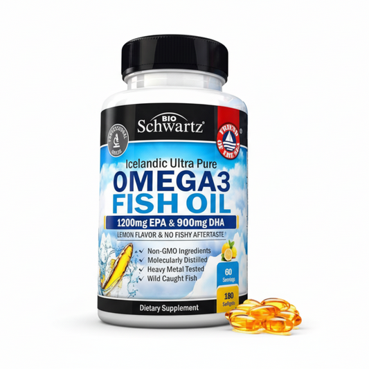 BioSchwartz - Omega 3 Fish Oil: Joint, Brain, Eye & Skin Health (180 sgls)
