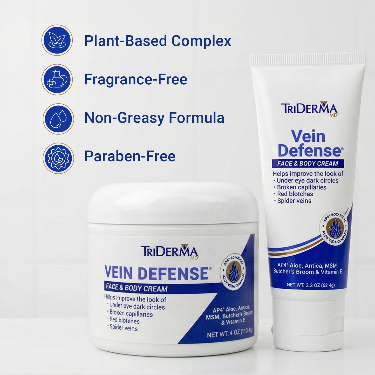 Vein Defense Face & Body Cream – Helps Improve the Appearance of Spider Veins, Bruising & Uneven Skin Tone