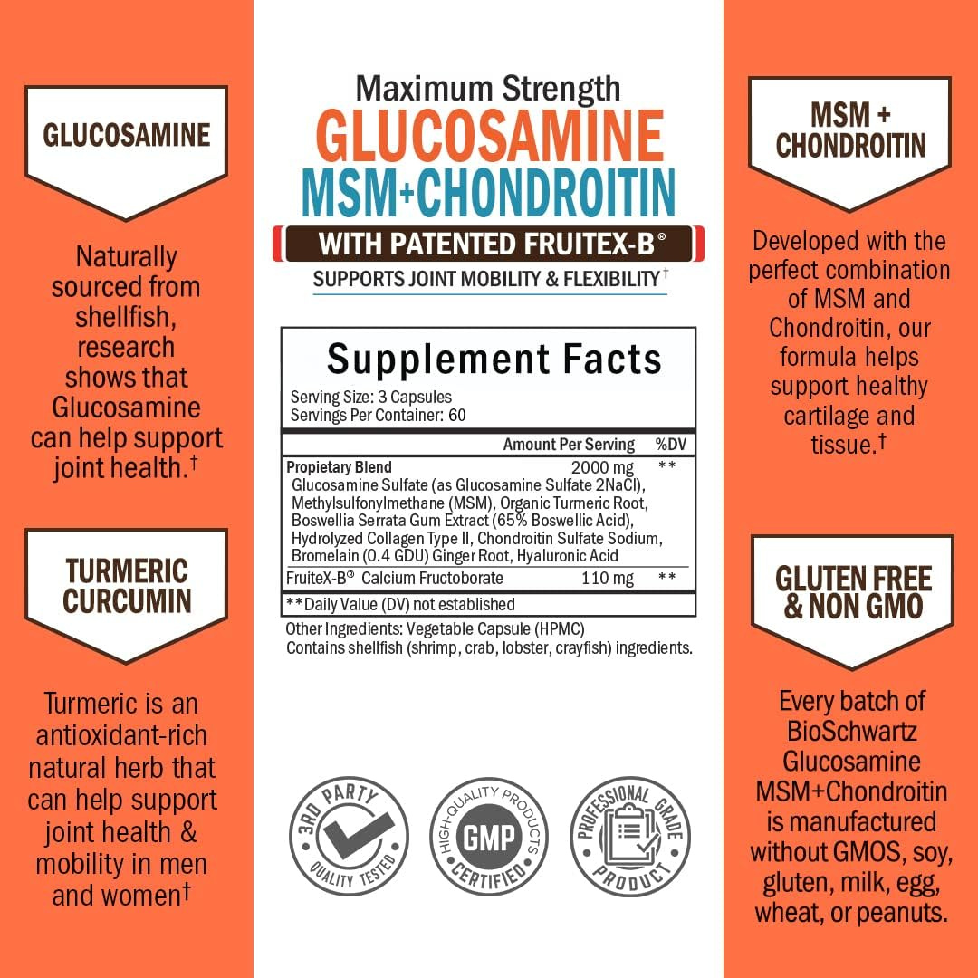 BioSchwartz - Glucosamine Chondroitin MSM 2110mg: Joint Support (90 Cap)
