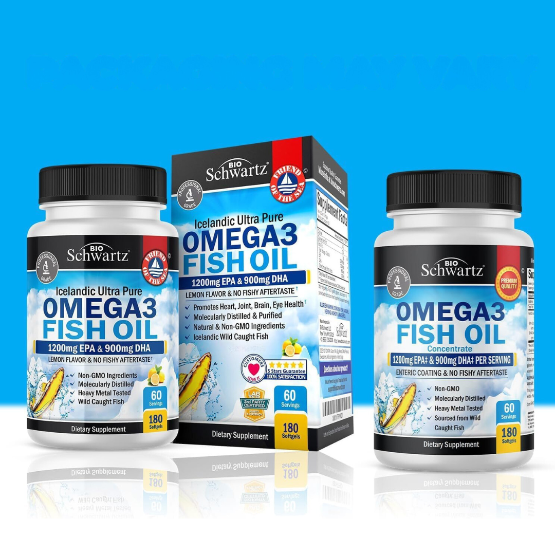 BioSchwartz - Omega 3 Fish Oil: Joint, Brain, Eye & Skin Health (180 sgls)