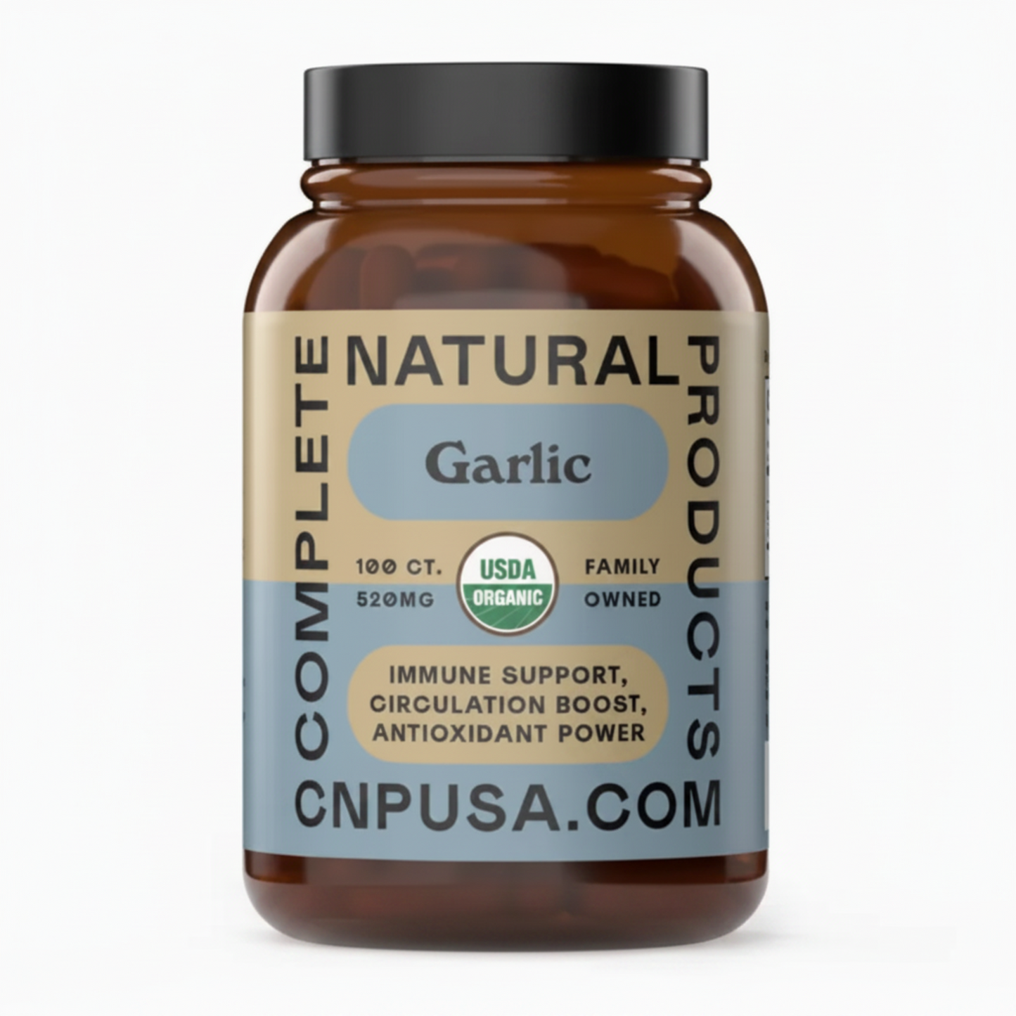 CNP Organic Garlic Capsules 520mg – Plant-Based Herbal Supplement, 100 Capsules