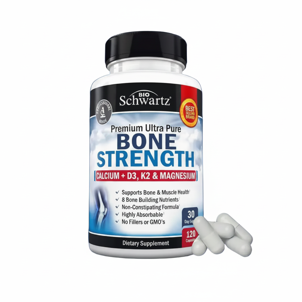 Advanced High-Absorption Bone Strength Formula with Calcium, D3, K2 & Magnesium