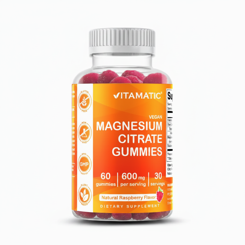 Vitamatic Magnesium 600mg | Muscle & Calm | 60 Vegan Gummies
