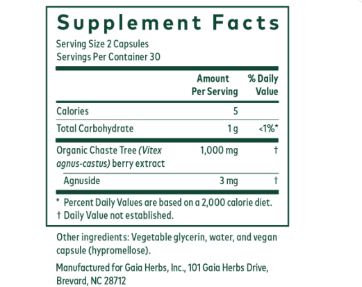 Gaia Herbs Vitex Berry – Hormone Balance & Menstrual Cycle Support