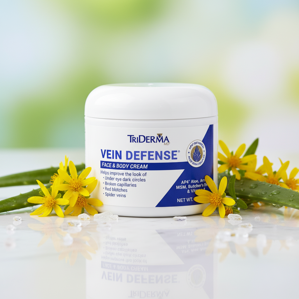 Vein Defense Face & Body Cream – Helps Improve the Appearance of Spider Veins, Bruising & Uneven Skin Tone