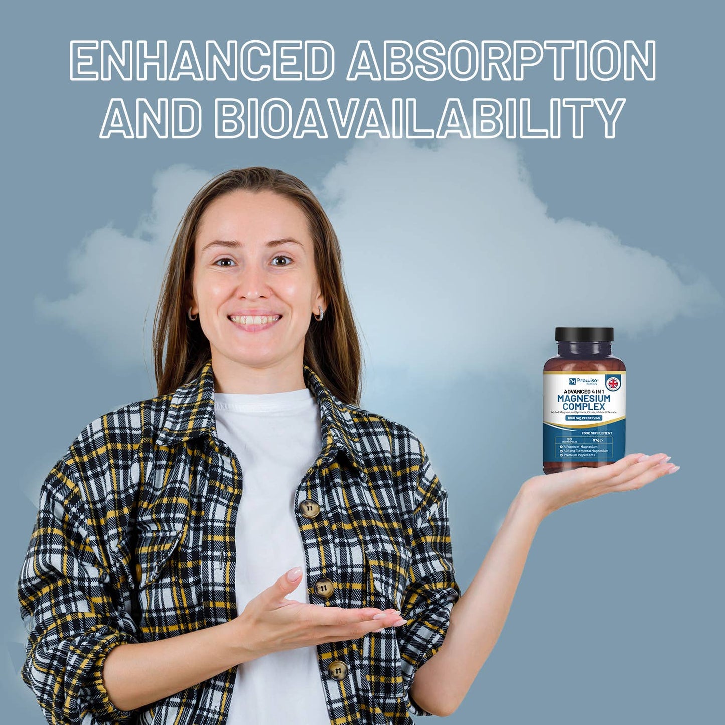 Prowise Healthcare - Magnesium Glycinate Complex 4 trong 1 - 1866mg 90 Viên nang thuần chay