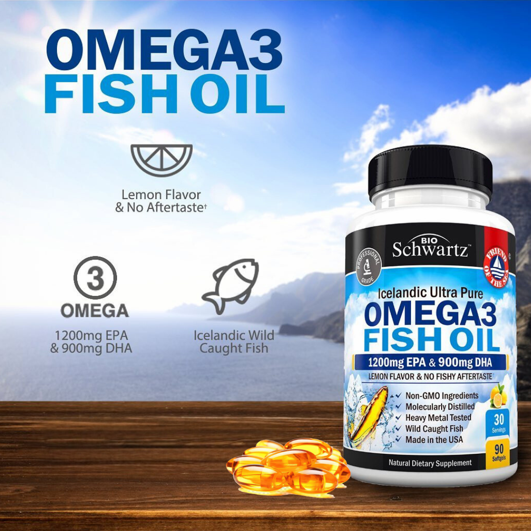 BioSchwartz - Omega 3 Fish Oil: Joint, Brain, Eye & Skin Health (180 sgls)