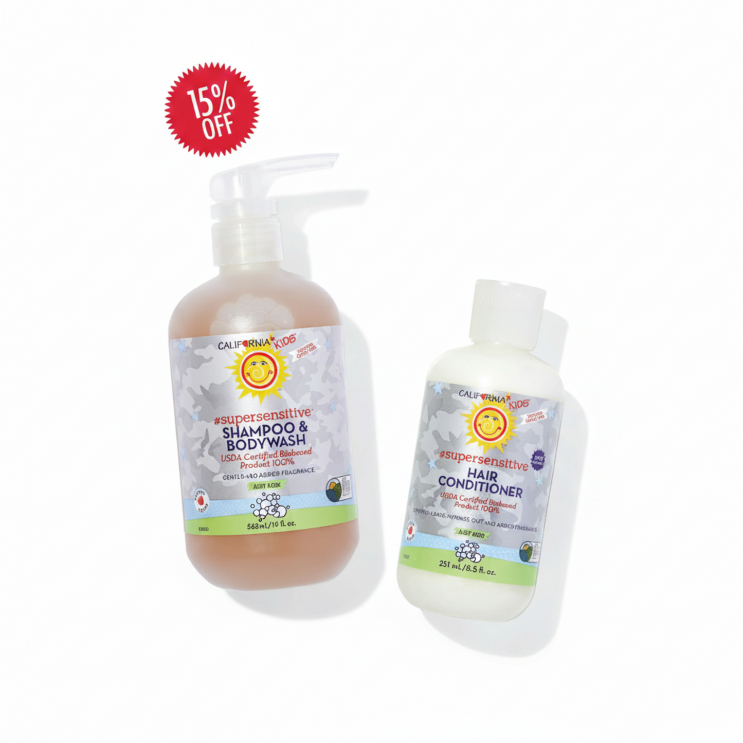(No Fragrance) Kids #SuperSensitive™ Shampoo + Conditioner Bundle