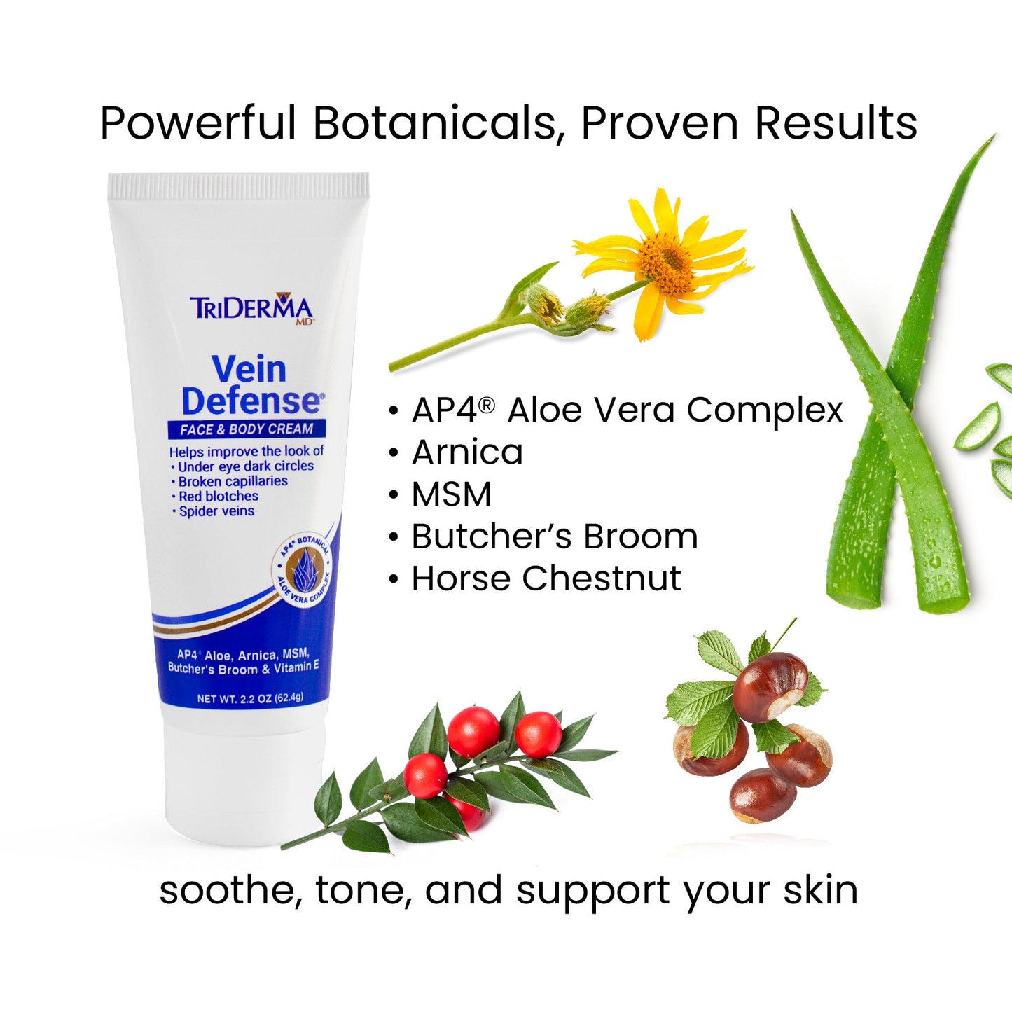 Vein Defense Face & Body Cream – Helps Improve the Appearance of Spider Veins, Bruising & Uneven Skin Tone